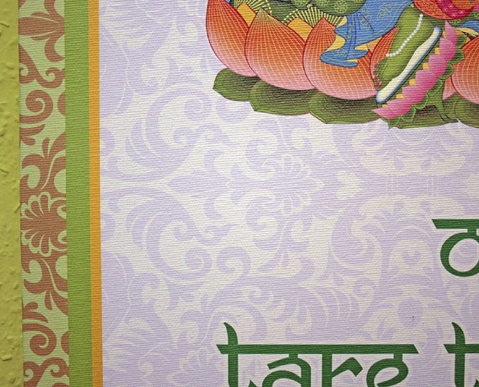 Zöld Tara mantra vászonkép