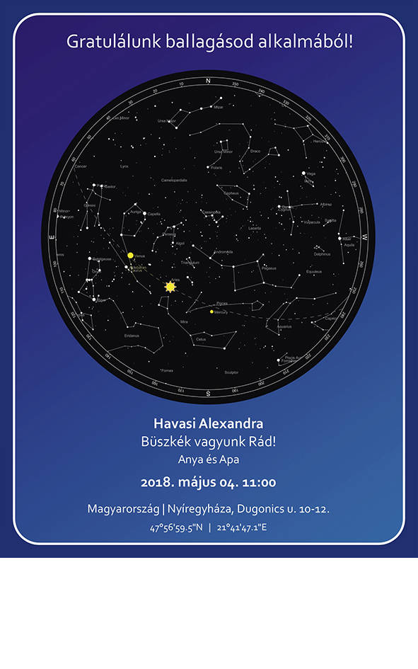 Személyes csillagkép - kék átmenet háttér