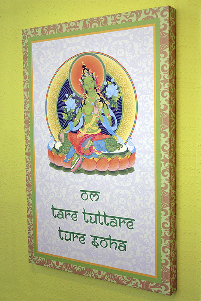 Green Tara mantra vászonkép